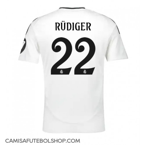 Camisa de time de futebol Real Madrid Antonio Rudiger #22 Replicas 1º Equipamento 2024-25 Manga Curta